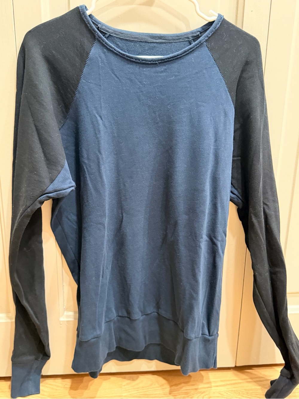 rag & bone Navy Body with Black Raglan Sleeve Sweatshirt